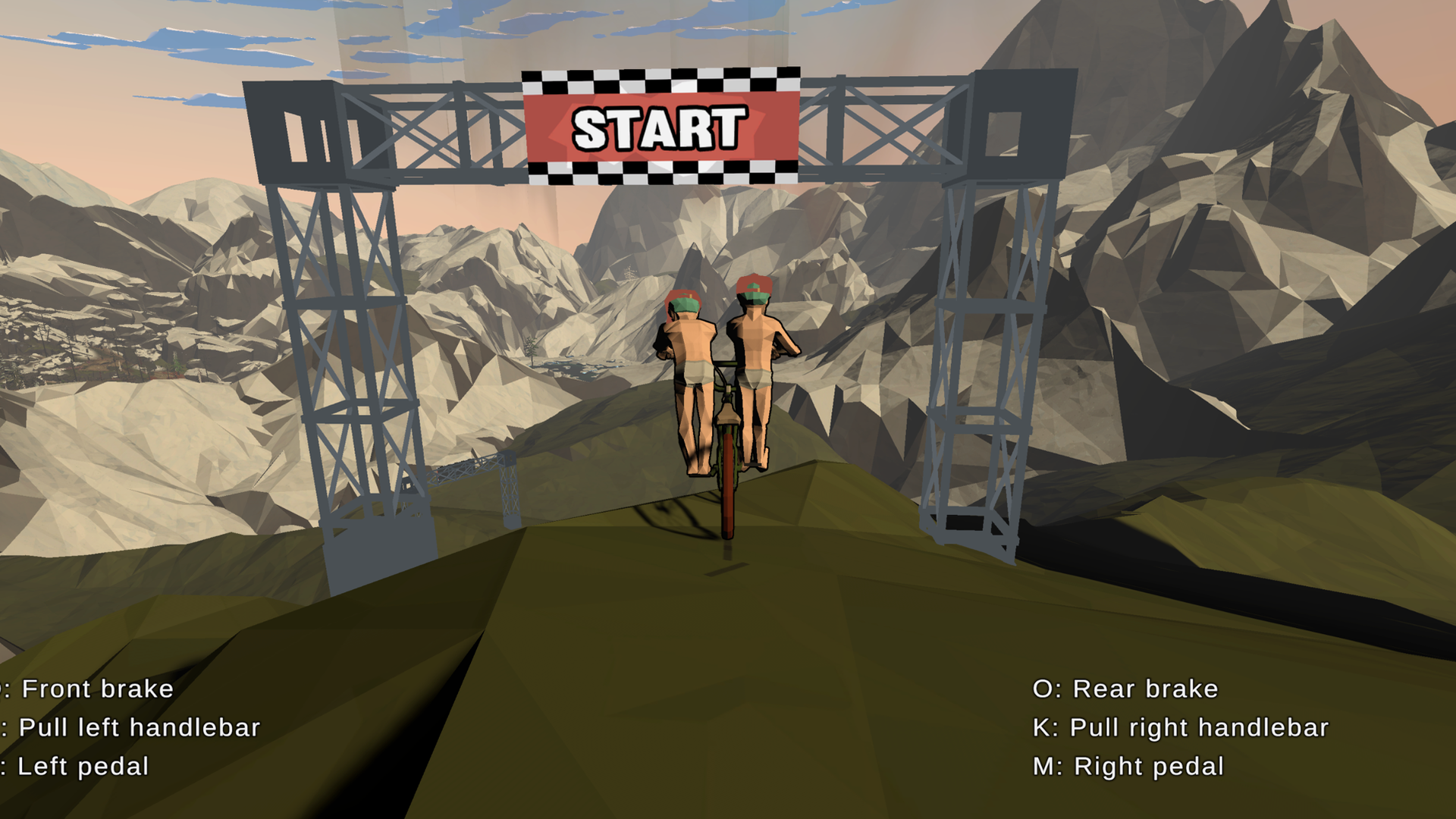 Mountain start gate at dawn