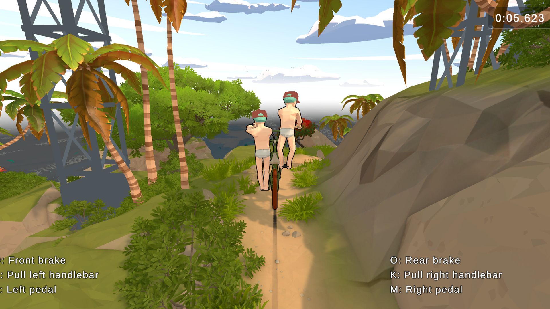 Tropical jungle trail with ocean views